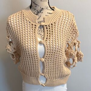 Zara Beige Crochet Cardigan